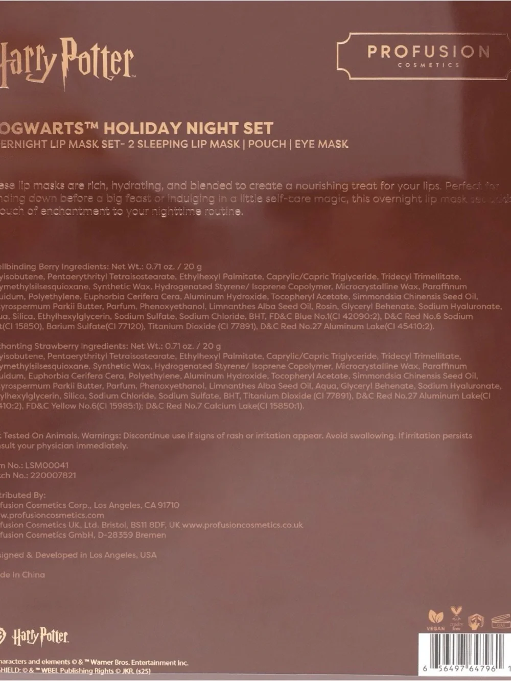 Profusion Cosmetics Harry Potter Holiday Night Set Black & Gold + Mirror NWT